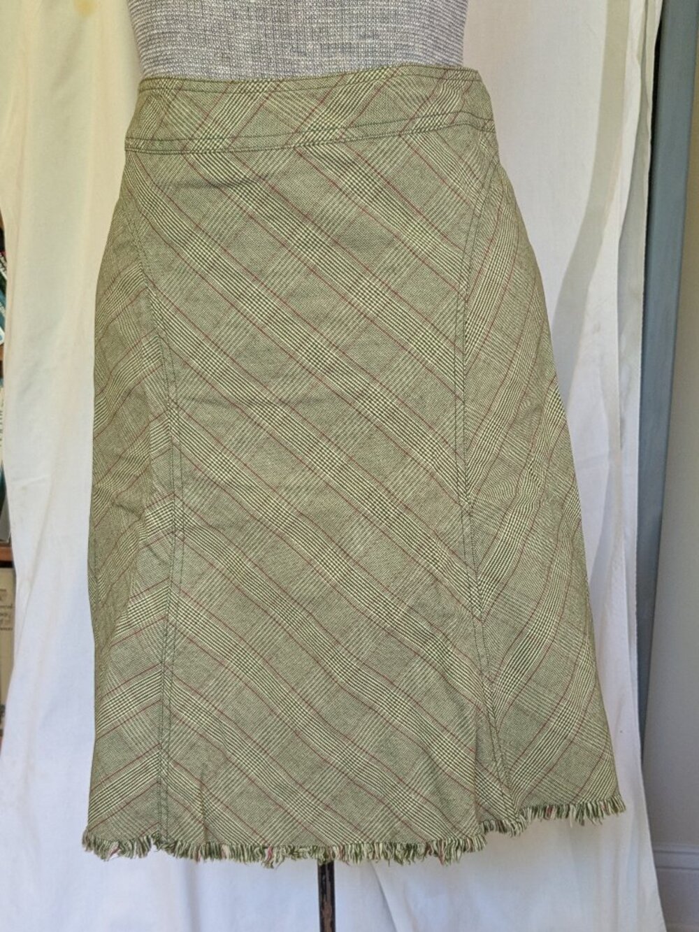 Elevenses Green Plaid Skirt size 2